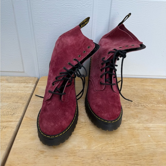 Dr Martens Kendra Boots Wine Red Sz 7 - Picture 13 of 15